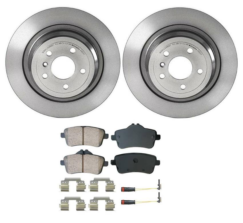 Mercedes Disc Brake Pad and Rotor Kit - Rear (325mm) (Ceramic) (EURO) 1664230500 - Akebono Euro Ultra-Premium 4119850KIT